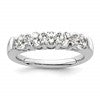 14K White Gold 5-Stone Shared Prong (Holds 5-4.1mm Round) Diamond Band Mounting