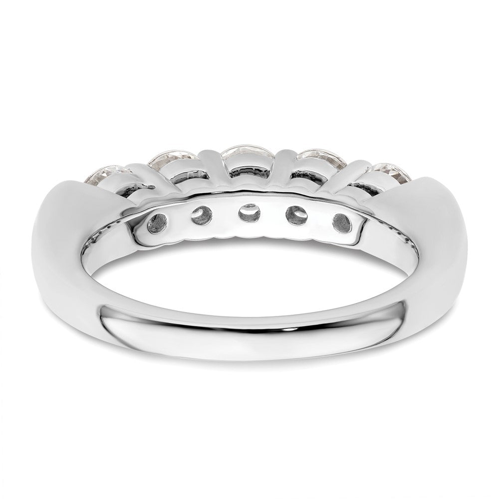 14K White Gold 5-Stone Shared Prong (Holds 5-4.3mm Round) Diamond Band Mounting