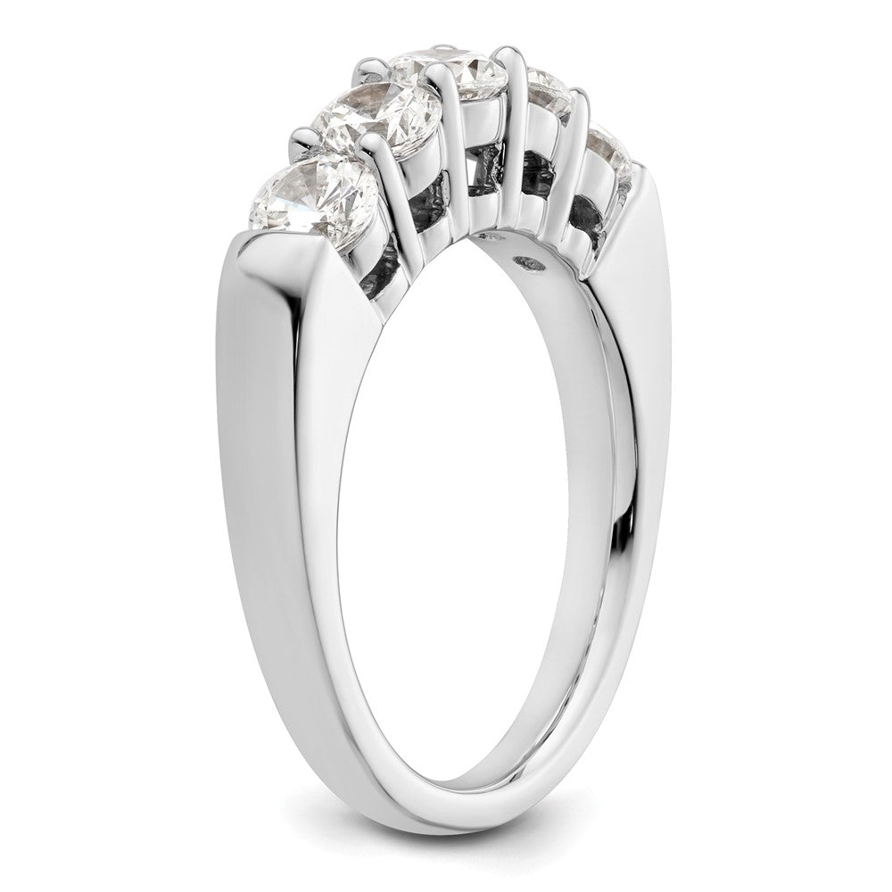 14K White Gold 5-Stone Shared Prong (Holds 5-4.3mm Round) Diamond Band Mounting