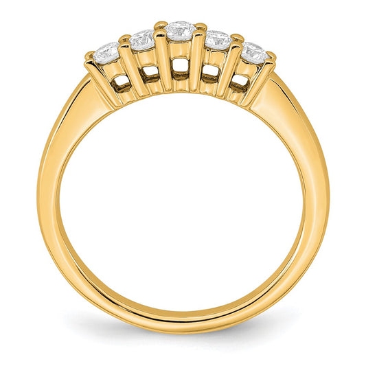 14K Yellow Gold 5-Stone Shared Prong (Holds 5-2.5mm Round) Diamond Band Mounting