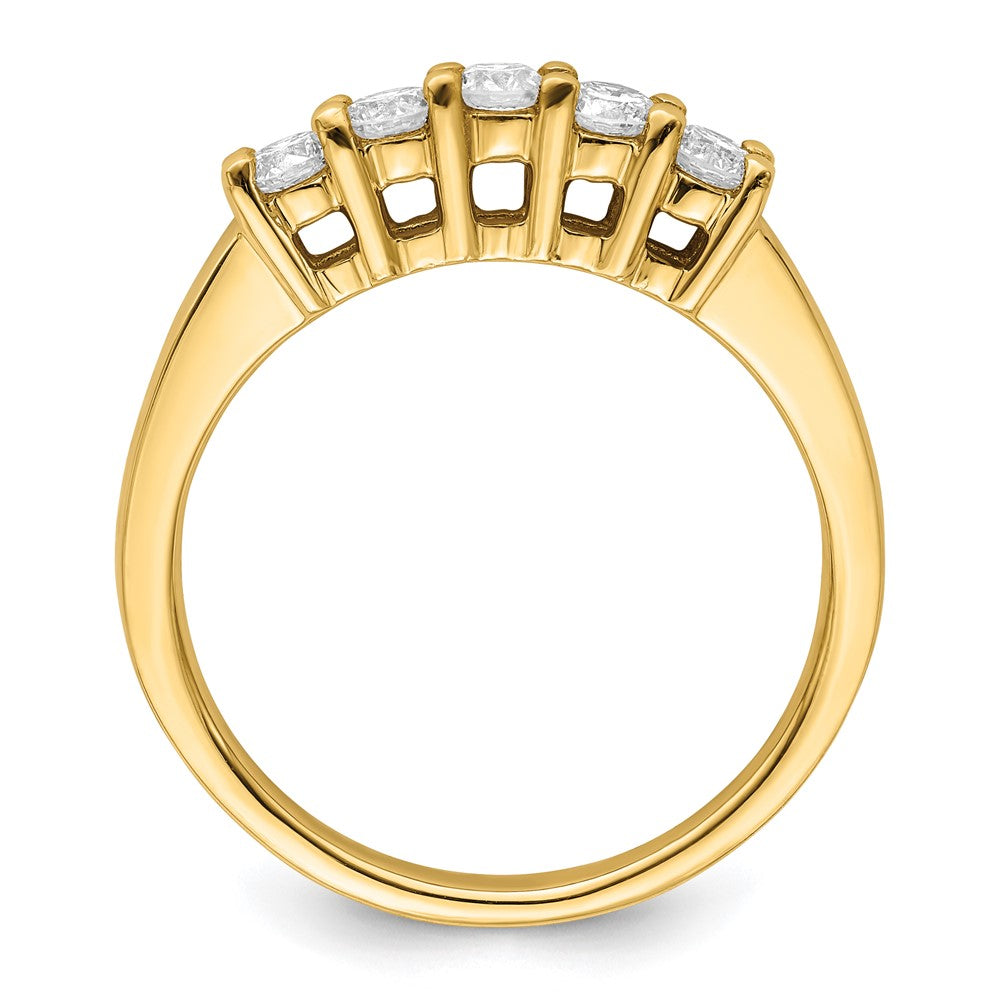 14K Yellow Gold 5-Stone Shared Prong (Holds 5-2.9mm Round) Diamond Band Mounting