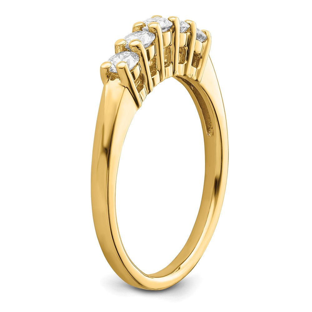14K Yellow Gold 5-Stone Shared Prong (Holds 5-2.9mm Round) Diamond Band Mounting