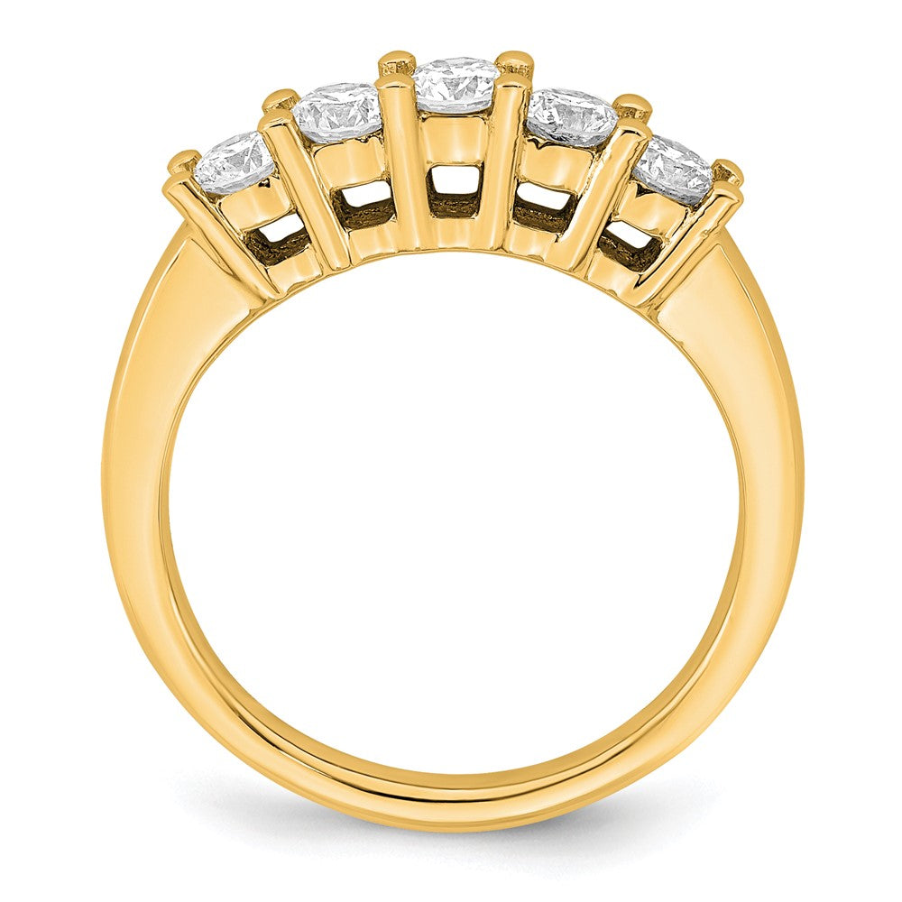 14K Yellow Gold 5-Stone Shared Prong (Holds 5-3.4mm Round) Diamond Band Mounting