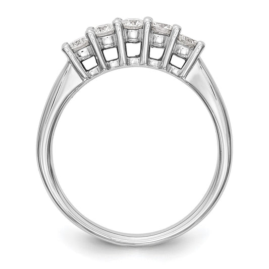 14K White Gold 5-Stone Shared Prong (Holds 5-3.8mm Round) Diamond Band Mounting