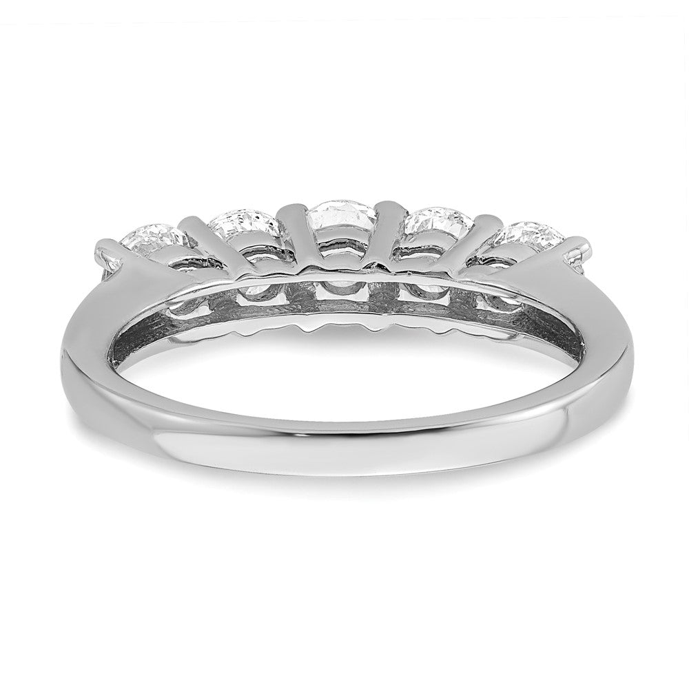 14K White Gold 5-Stone Shared Prong (Holds 5-4.3mm Round) Diamond Band Mounting