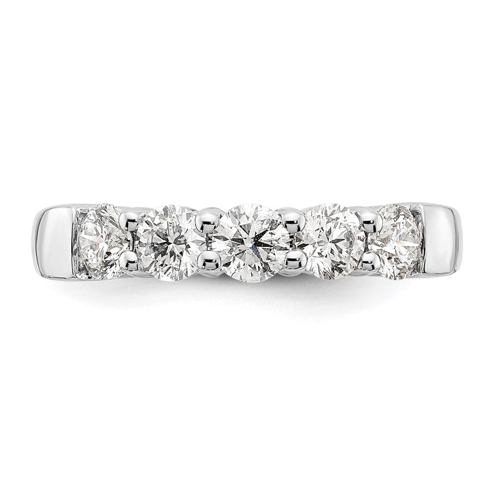 14K White Gold 5-Stone Shared Prong (Holds 5-4.1mm Round) Diamond Band Mounting