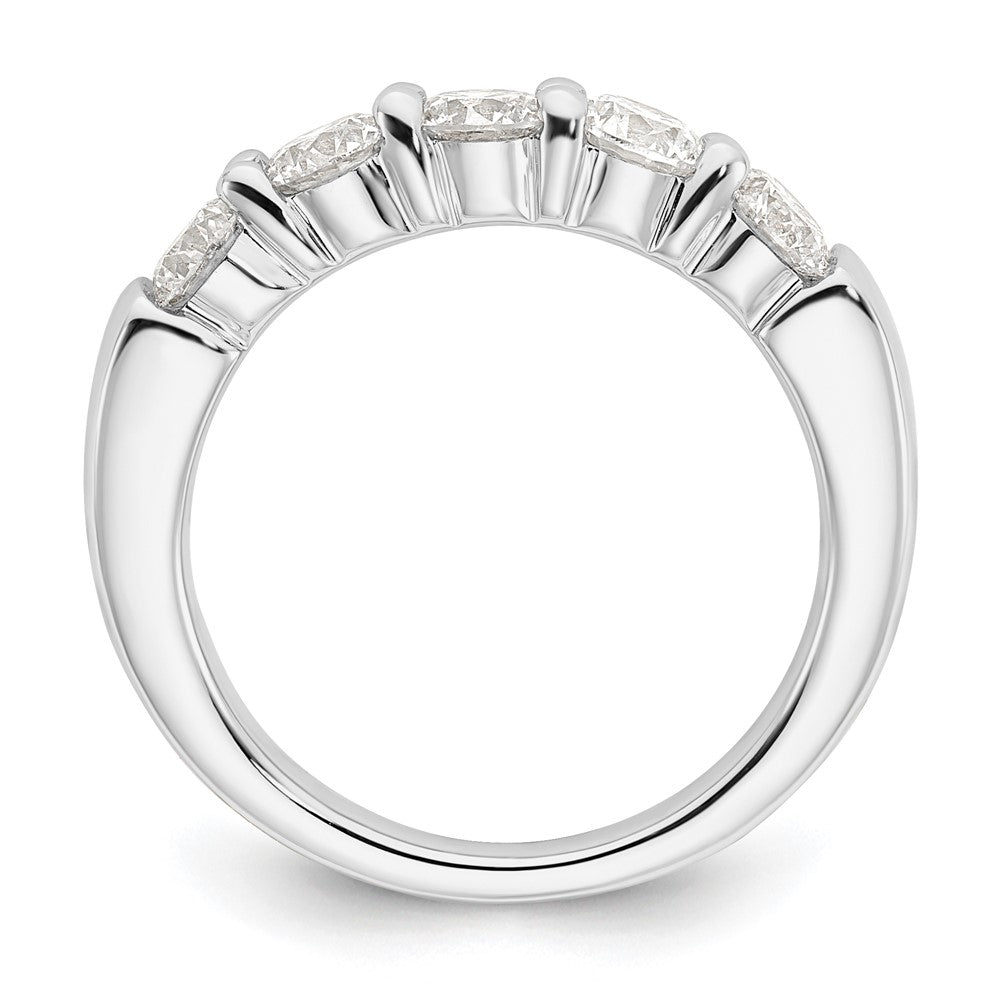 14K White Gold 5-Stone Shared Prong (Holds 5-4.3mm Round) Diamond Band Mounting