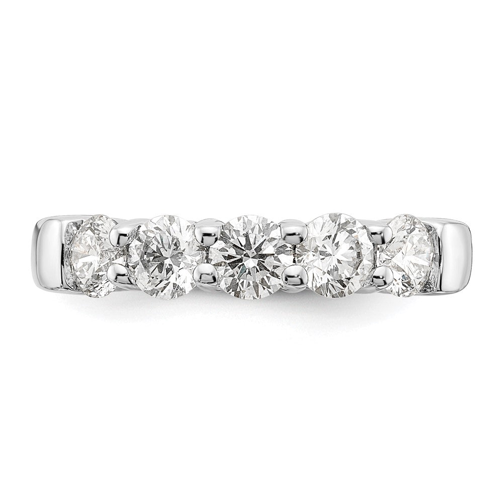 14K White Gold 5-Stone Shared Prong (Holds 5-4.3mm Round) Diamond Band Mounting