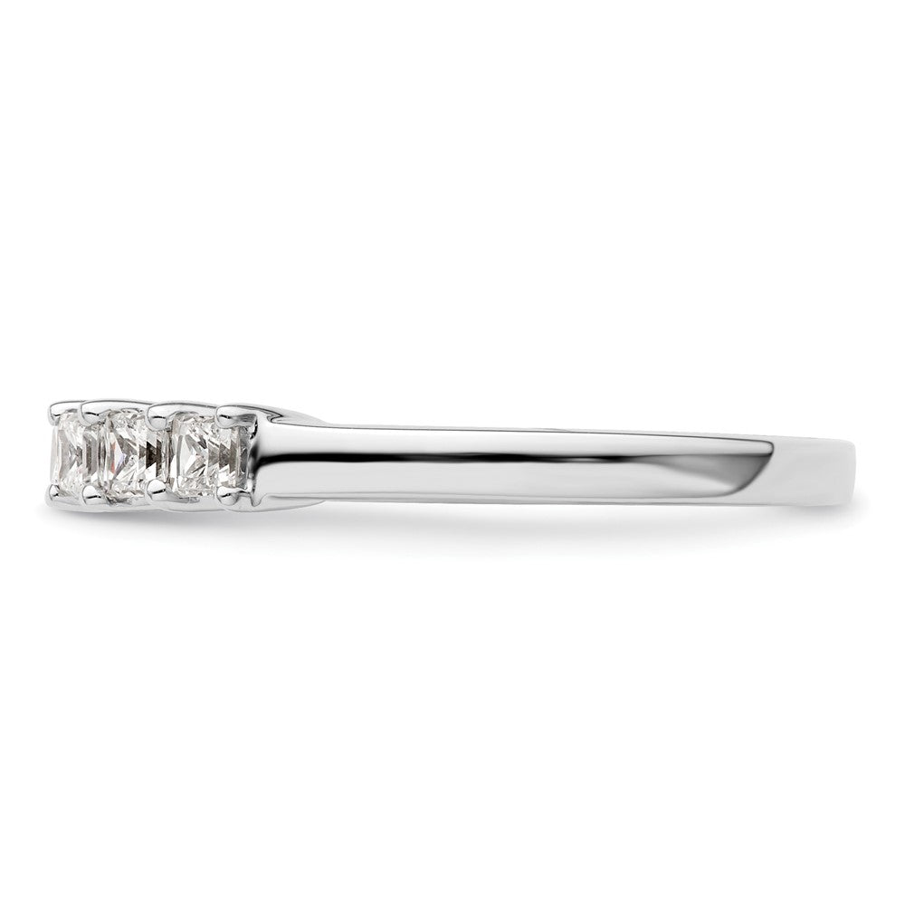14K White Gold 5-Stone Shared Prong (Holds 5-2.5mm Princess) Diamond Band Mounting
