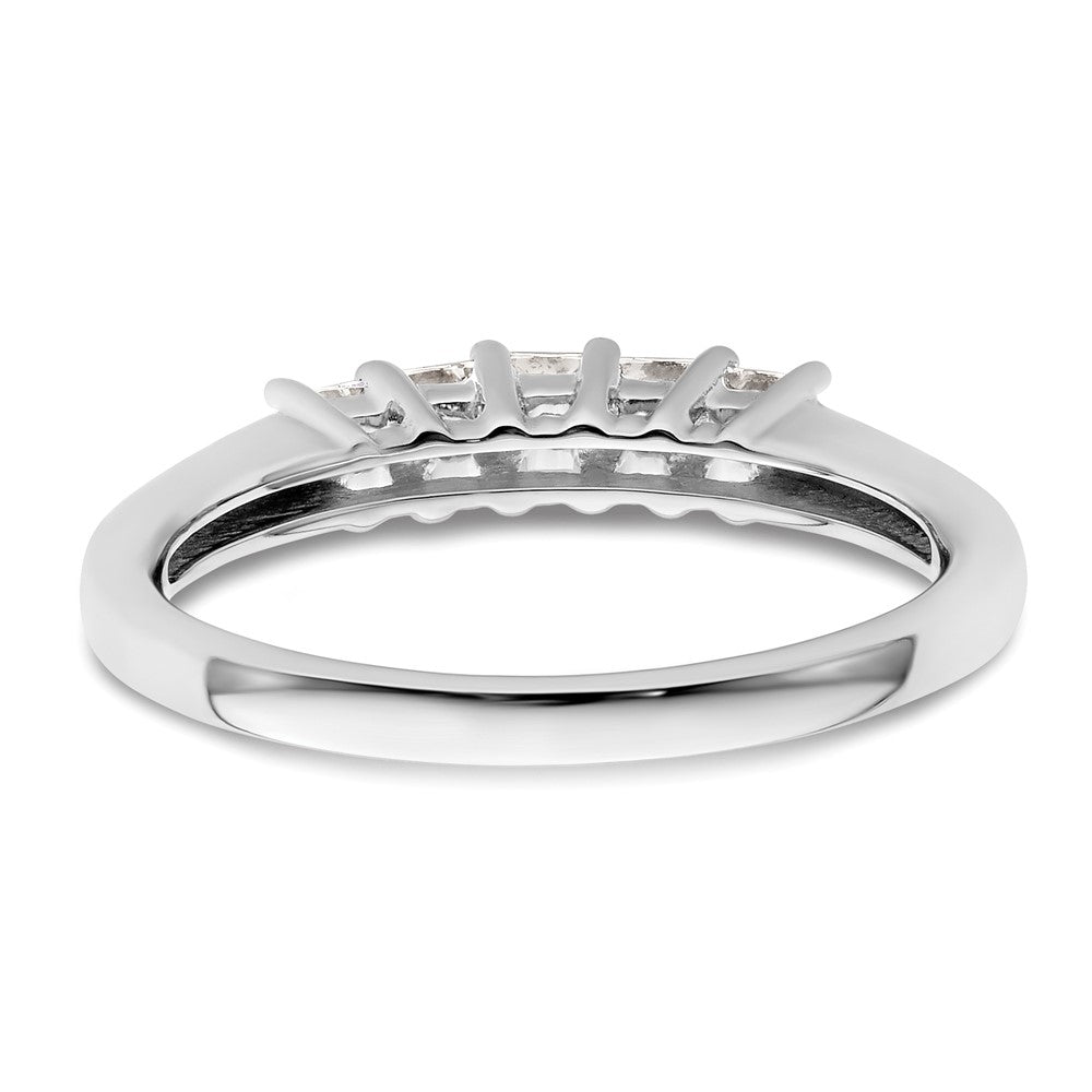 14K White Gold 5-Stone Shared Prong (Holds 5-2.5mm Princess) Diamond Band Mounting