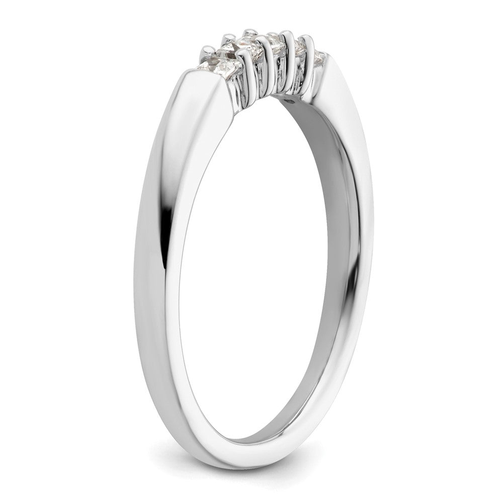14K White Gold 5-Stone Shared Prong (Holds 5-2.0mm Princess) Diamond Band Mounting