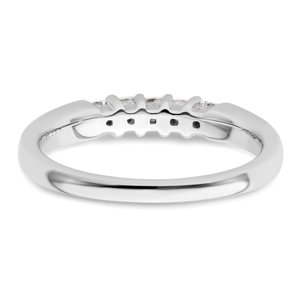 14K White Gold 5-Stone Shared Prong (Holds 5-2.2mm Princess) Diamond Band Mounting