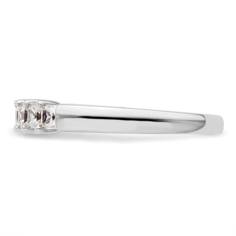 14K White Gold 5-Stone Shared Prong (Holds 5-2.5mm Princess) Diamond Band Mounting