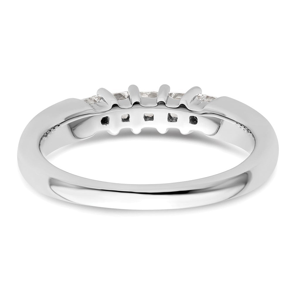14K White Gold 5-Stone Shared Prong (Holds 5-2.5mm Princess) Diamond Band Mounting