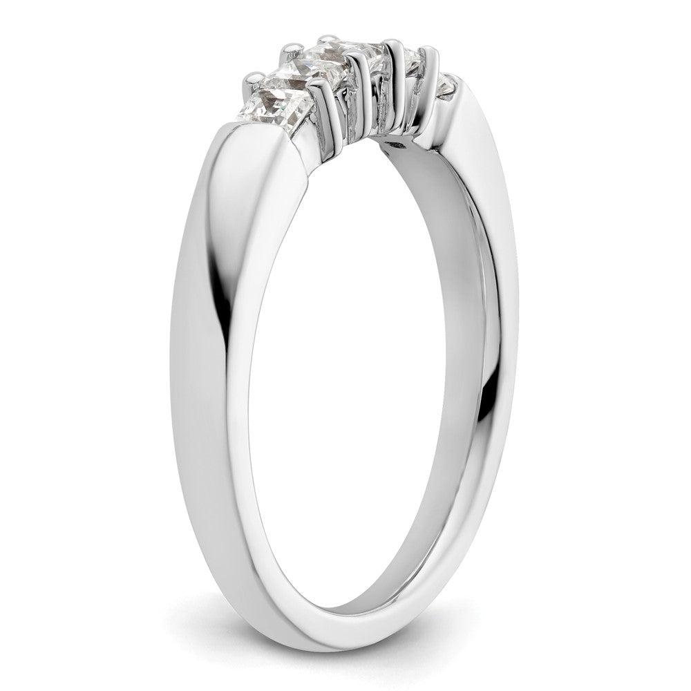 14K White Gold 5-Stone Shared Prong (Holds 5-2.5mm Princess) Diamond Band Mounting