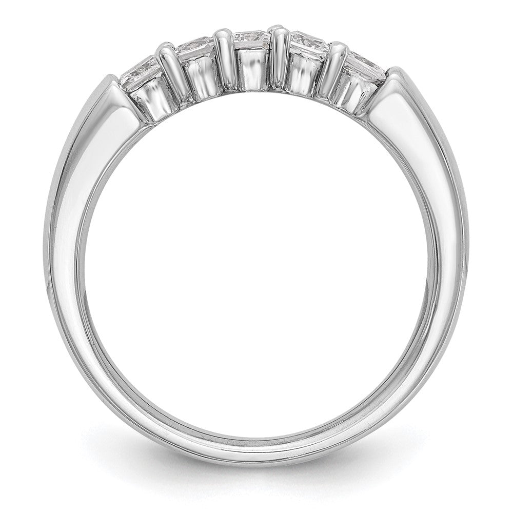 14K White Gold 5-Stone Shared Prong (Holds 5-3.2mm Princess) Diamond Band Mounting
