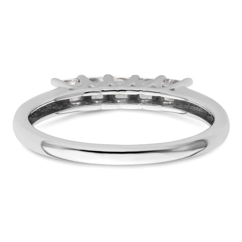 14K White Gold 5-Stone Shared Prong (Holds 5-2.5mm Princess) Diamond Band Mounting
