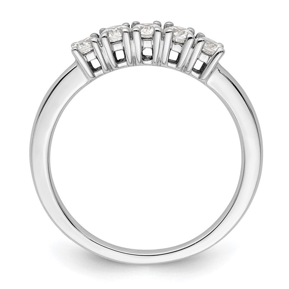 14K White Gold 5-Stone Prong-Set 1/2 carat Round Complete Diamond Band