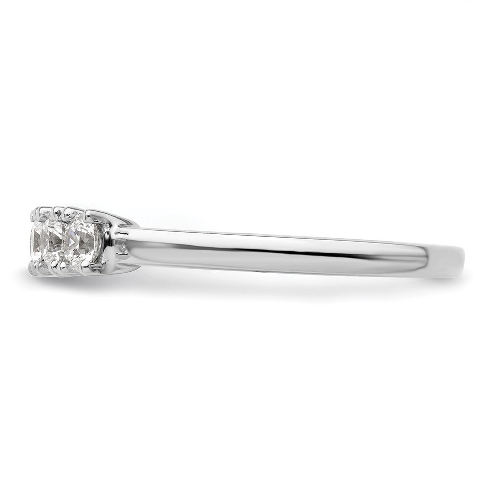 14K White Gold 5-Stone Prong-Set 1/2 carat Round Complete Diamond Band