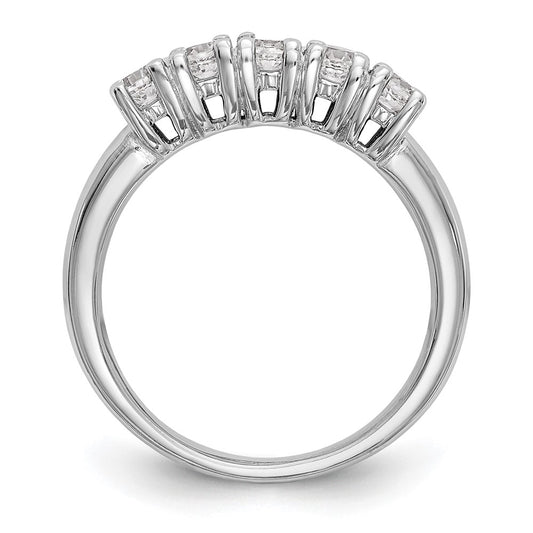 14K White Gold 5-Stone Prong-Set (Holds 5-3.8mm Round) Diamond Band Mounting