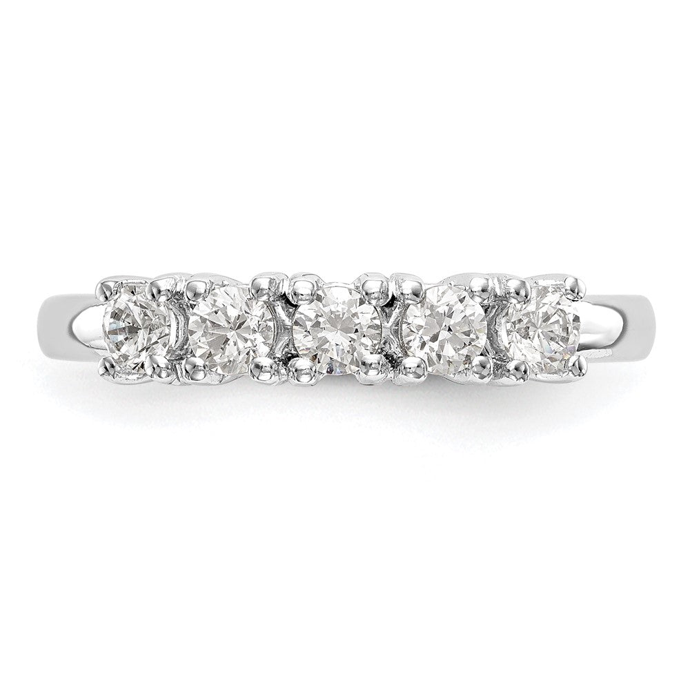14K White Gold 5-Stone Prong-Set (Holds 5-3.8mm Round) Diamond Band Mounting