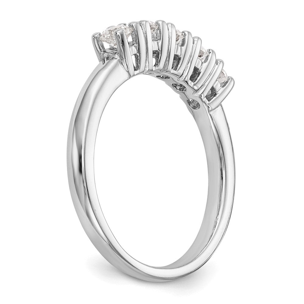 14K White Gold 5-Stone Prong-Set (Holds 5-3.8mm Round) Diamond Band Mounting