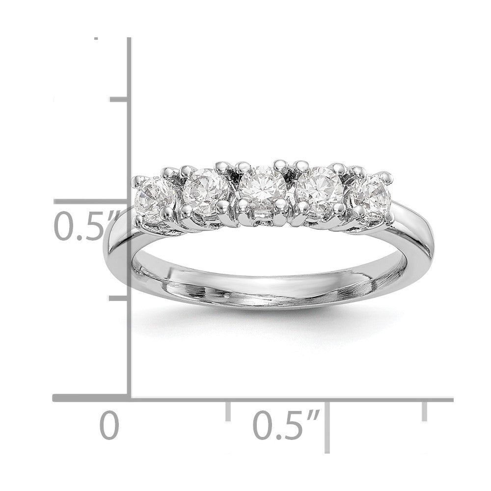 14K White Gold 5-Stone Prong-Set (Holds 5-3.8mm Round) Diamond Band Mounting