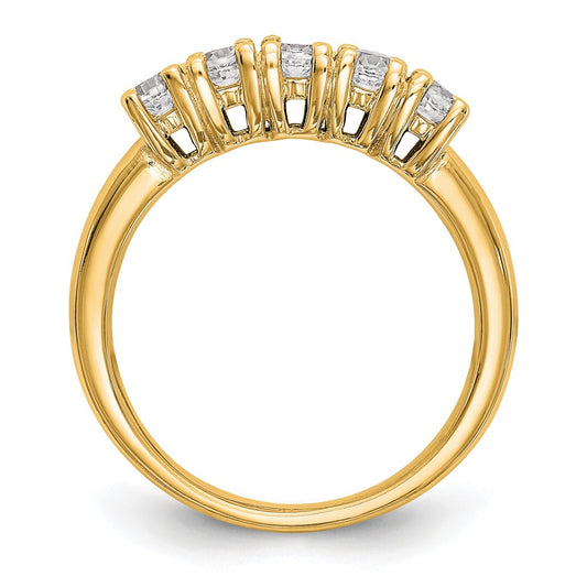 14K Yellow Gold 5-Stone Prong-Set (Holds 5-3.8mm Round) Diamond Band Mounting