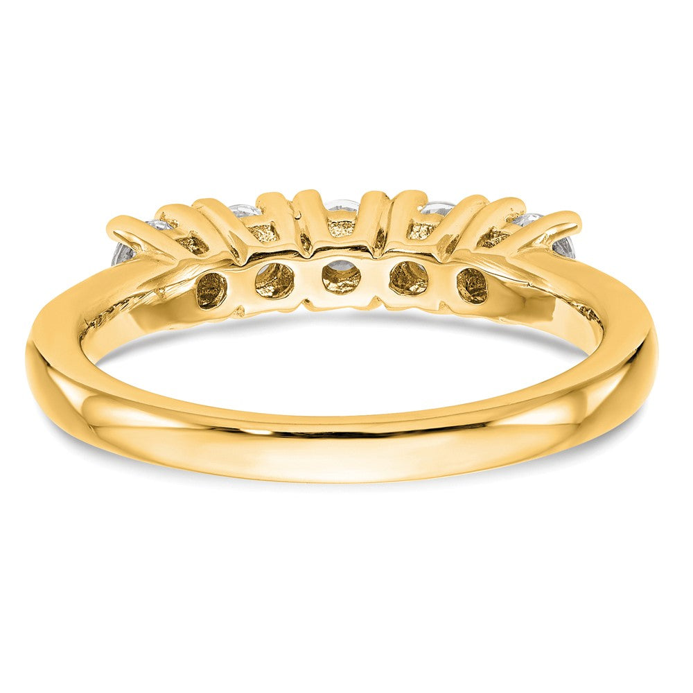 14K Yellow Gold 5-Stone Prong-Set (Holds 5-3.8mm Round) Diamond Band Mounting