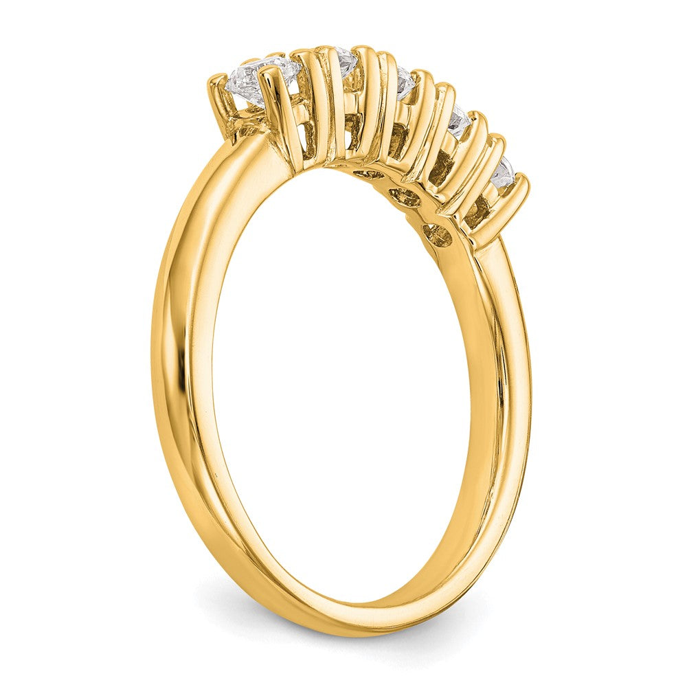 14K Yellow Gold 5-Stone Prong-Set (Holds 5-3.8mm Round) Diamond Band Mounting