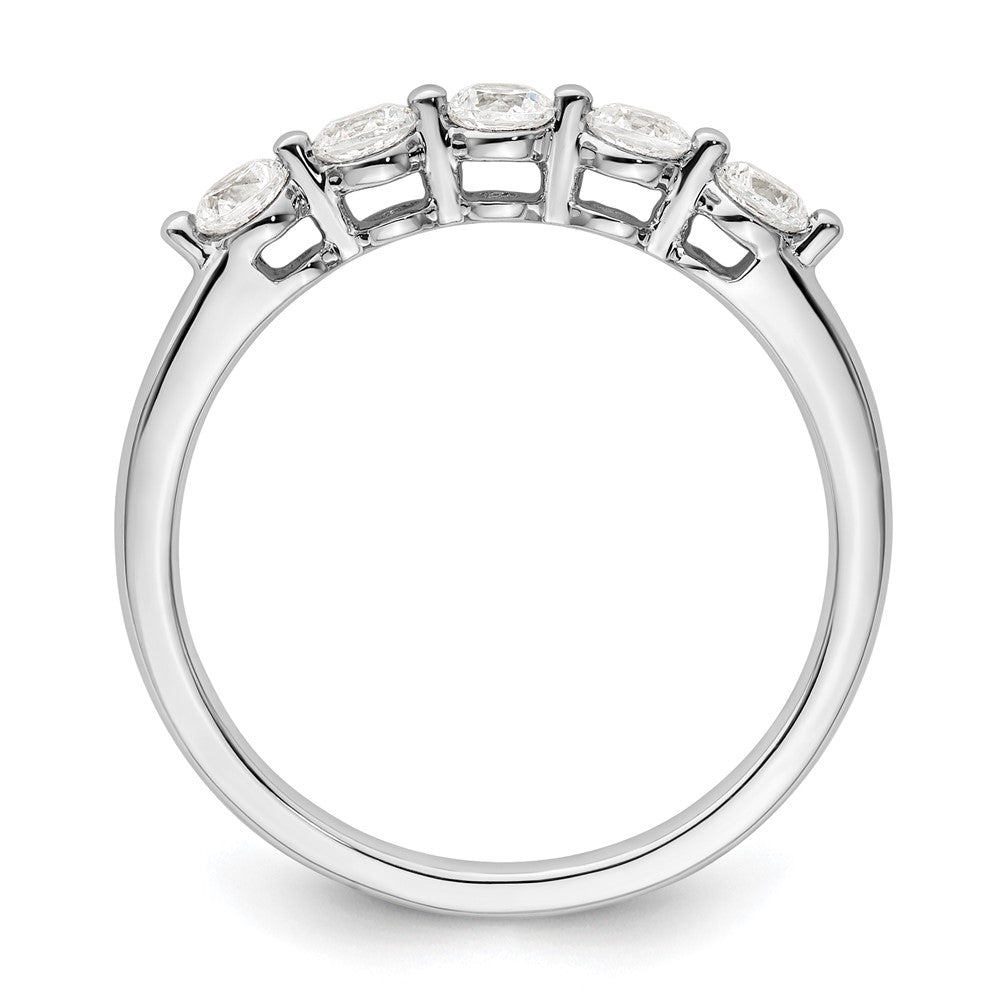14K White Gold 5-Stone Shared Prong (Holds 5-2.9mm Round) Diamond Band Mounting