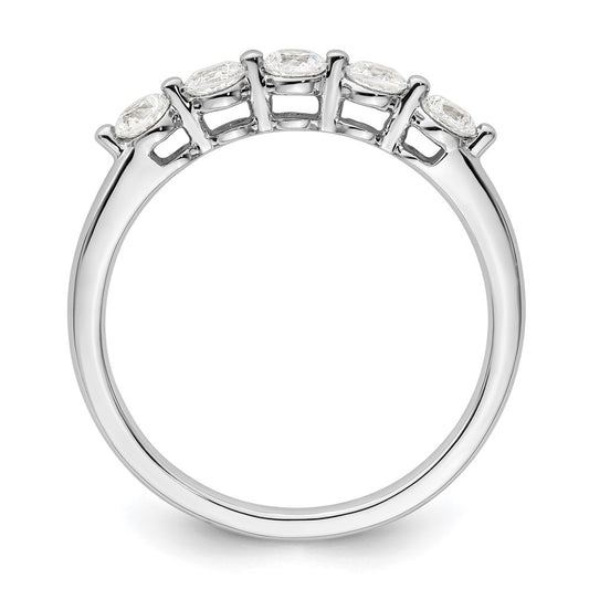 14K White Gold 5-Stone Shared Prong (Holds 5-2.9mm Round) Diamond Band Mounting