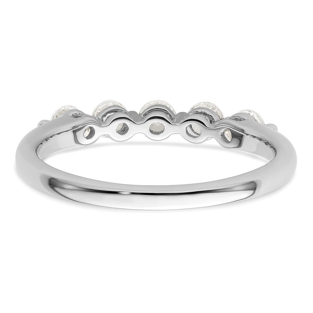14K White Gold 5-Stone Shared Prong (Holds 5-2.9mm Round) Diamond Band Mounting