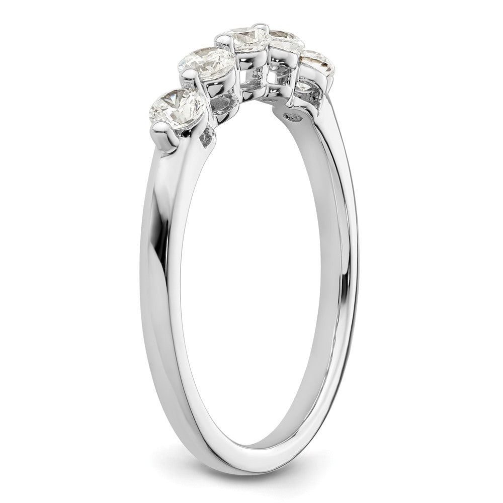 14K White Gold 5-Stone Shared Prong (Holds 5-2.9mm Round) Diamond Band Mounting