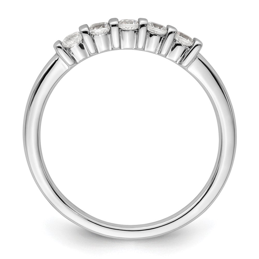 14K White Gold 5-Stone Half-Bezel (Holds 5-2.3mm Round) Diamond Band Mounting