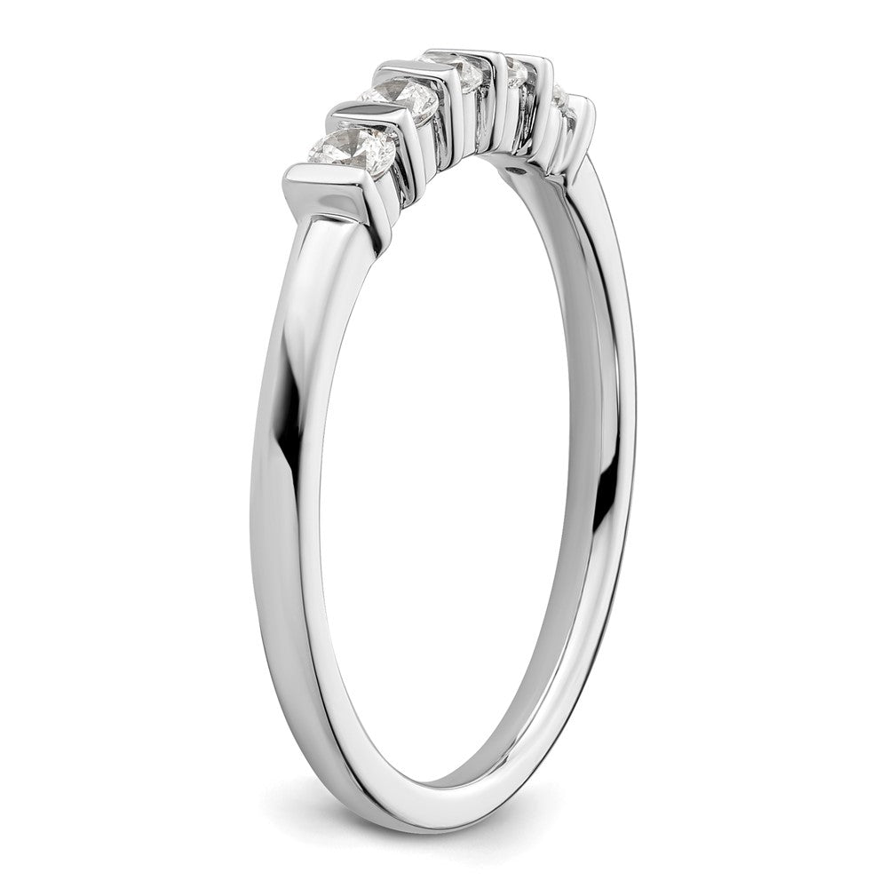 14K White Gold 5-Stone Half-Bezel (Holds 5-2.3mm Round) Diamond Band Mounting