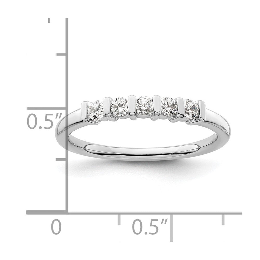 14K White Gold 5-Stone Half-Bezel (Holds 5-2.3mm Round) Diamond Band Mounting