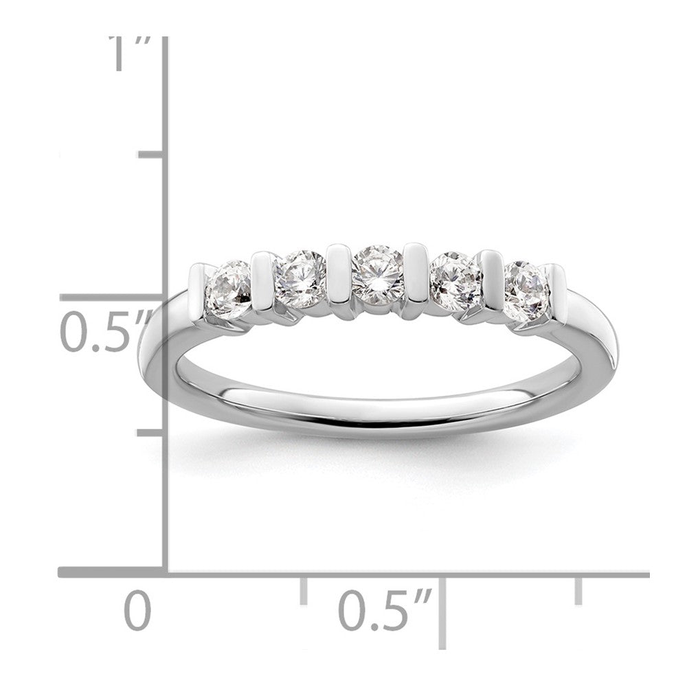 14K White Gold 5-Stone Half-Bezel (Holds 5-2.6mm Round) Diamond Band Mounting
