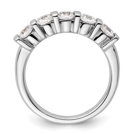 14K White Gold 5-Stone Half-Bezel (Holds 5-3.8mm Round) Diamond Band Mounting