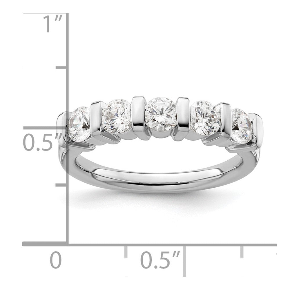 14K White Gold 5-Stone Half-Bezel (Holds 5-3.8mm Round) Diamond Band Mounting