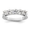 14K White Gold 5-Stone Shared Prong (Holds 1-4.8, 2-4.4, 2-4.0mm Round) Diamond Band Mounting