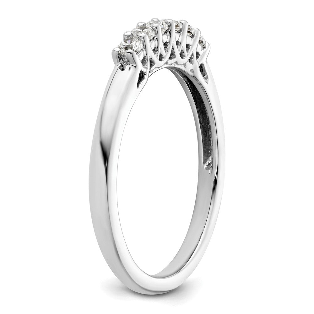 14K White Gold 6-Stone Shared Prong (Holds 6-2.1mm Round) Diamond Band Mounting