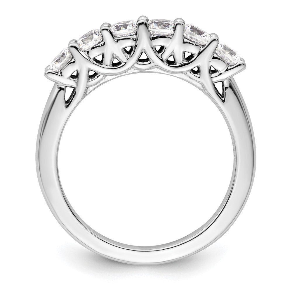 14K White Gold 6-Stone Shared Prong (Holds 6-3.5mm Round) Diamond Band Mounting