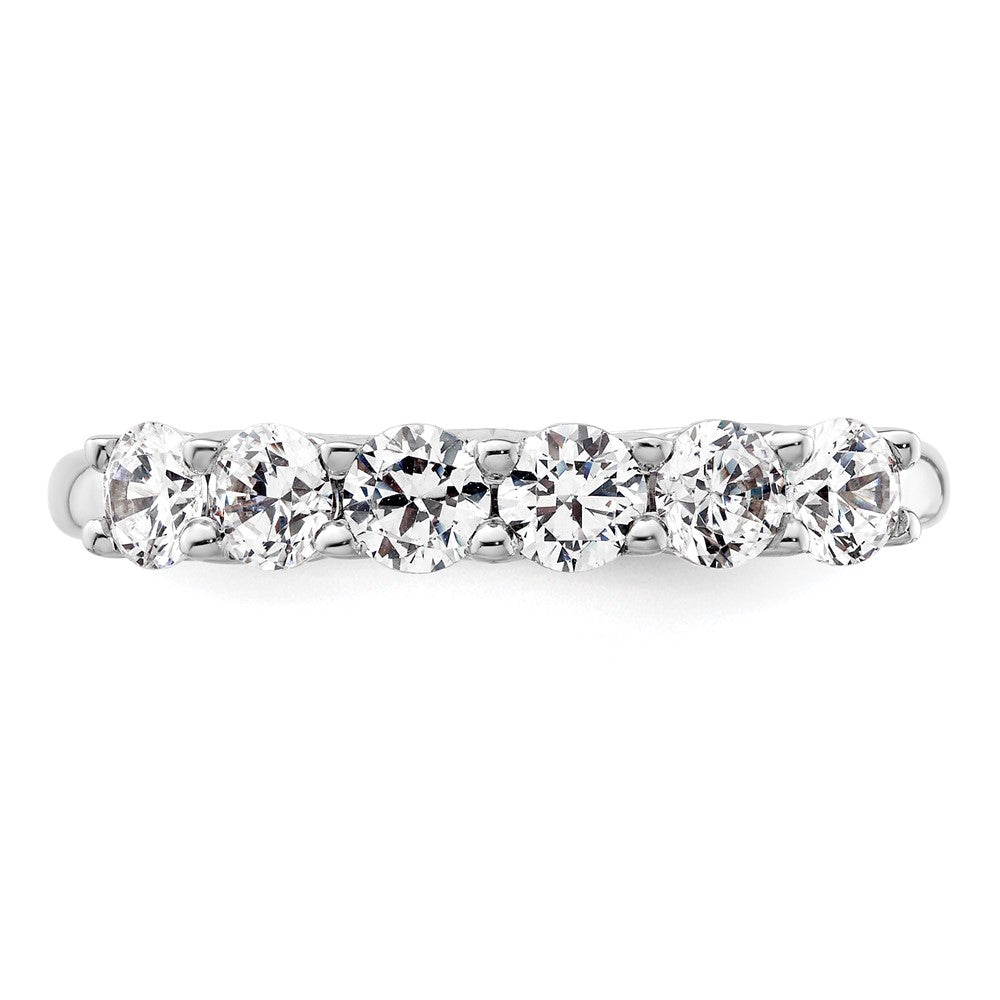 14K White Gold 6-Stone Shared Prong (Holds 6-3.5mm Round) Diamond Band Mounting
