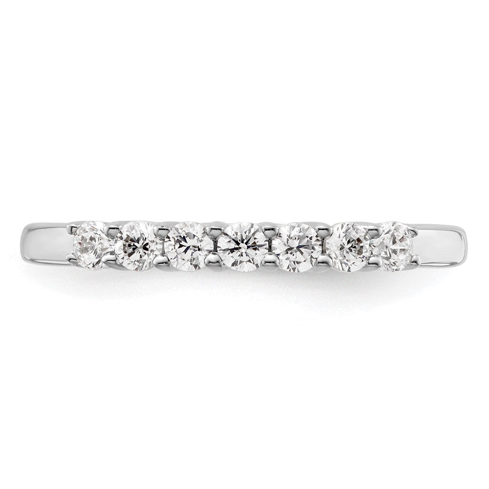14K White Gold 7-Stone Shared Prong (Holds 7-2.3mm Round) Diamond Band Mounting