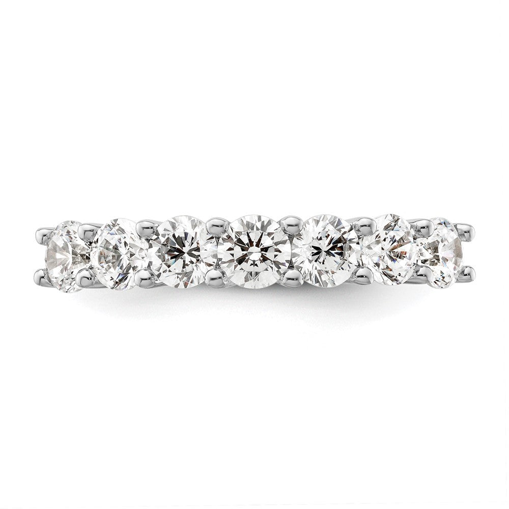 14K White Gold 7-Stone Shared Prong (Holds 7-3.9mm Round) Diamond Band Mounting