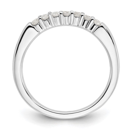 14K White Gold 7-Stone Shared Prong 1/4 carat Complete Round Diamond Band