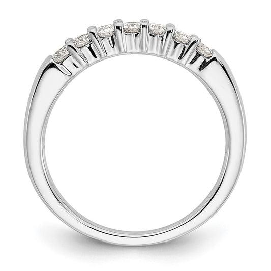 14K White Gold 7-Stone Shared Prong 1/3 carat Complete Round Diamond Band