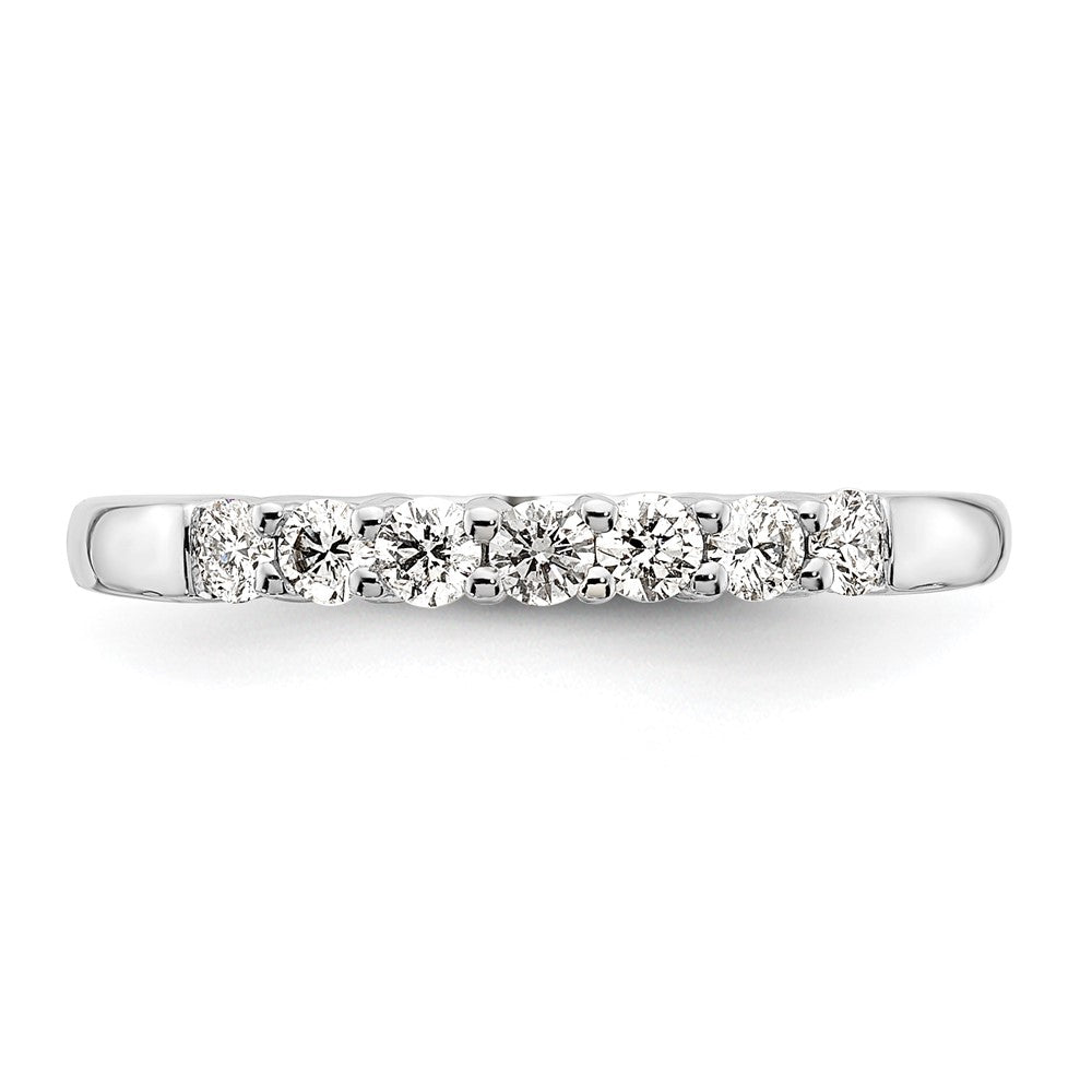 14K White Gold 7-Stone Shared Prong (Holds 7-2.3mm Round) Diamond Band Mounting