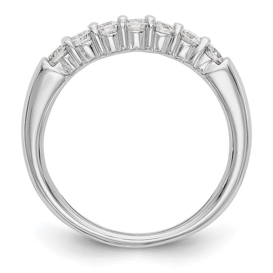 14K White Gold 7-Stone Shared Prong 3/4 carat Complete Round Diamond Band